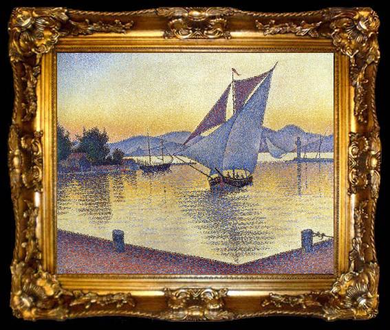 framed  Paul Signac port at sunset, ta009-2